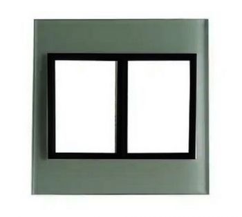 Onesto Matrix WGB-MXG-4002W 4 x 4 1+1 Lever Yoke White Glass And Black Bezel