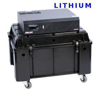 Mecer 1200VA 1000W 12V DC-AC Solar Portable Inverter Trolley with MPPT built in + 1x 13V 108AH 1.4Kw Lithium Battery