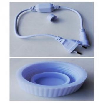 Meteor MCFLPS LED Fairy Light Power Supply with End Cap 40cm White Cable with moulded White Euro Plug