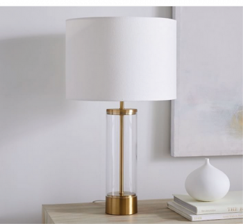 Noldenbros NB9644BL Glass Brass Tube Lamp