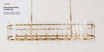 Noldenbros RG10655 Zuri Glass & Brass Chandelier