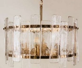 Noldenbros RG10665 Zaria Round Glass & Brass Chandelier