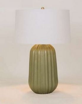 Noldenbros RG10692LS Pepino Ceramic Lamp - Sage With White Linen Shade
