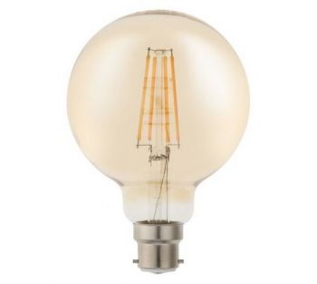 Osram/LEDVANCE LED Vintage Globe 95 Filament 6.5W Warm White Amber B22D Dimmable