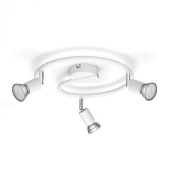 Philips Limbali Plate/Spiral White 3xGU10 230V Build-on Spotlight