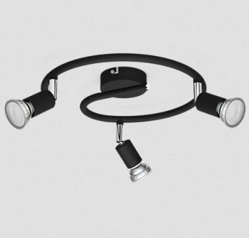 Philips Limbali Plate/Spiral Black 3xGU10 Build-on Spotlight
