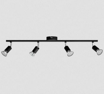 Philips Limbali Bar/Tube Black 4xGU10 Build-on Spotlight