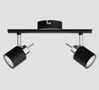 Philips Meranti Bar/Tube Black 2xGU10 Build-on Spotlight