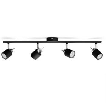 Philips Meranti Bar/Tube Black 4xGU10 Build-on Spotlight