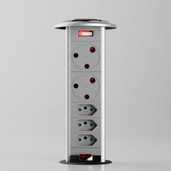 Powerlogic MK+1+DARK+GREY MK1 Pull-Up Power Outlet Dark Grey