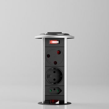 Powerlogic MK+1.1+BLACK MK1 Pull-Up Power Outlet Black