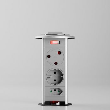 Powerlogic MK+1.1+DARK+GREY MK1 Pull-Up Power Outlet Dark Grey