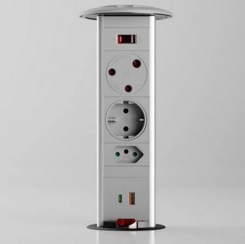 Powerlogic PDOMK445-LIGHT-GREY 45W Dual A+C Charger Fast Smart Charging