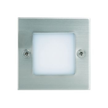 Radiant RB105 Foot Light 240V LED Outdoor Recess plain SQ Energy Saving 2W Stainless Steel