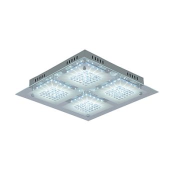 Radiant RC178 Crystal Square LED Ceiling Light 24W 360mmx360mm CCT Chrome and Silver