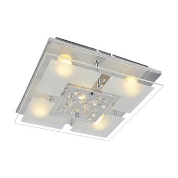 Radiant RC179 Crystal ceiling Light LED - 17W Square Energy saving Chrome and White