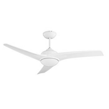 Radiant RC219 Mach One Ceiling Fan with Light and Remote Non Dimmable White/Opal