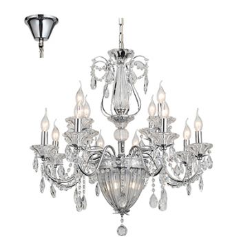 Radiant RCH106 12LT Crystal Chandelier E14 12 x 40w and 2 x G9LED 5W Chrome