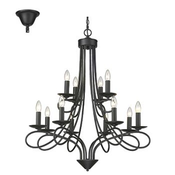 Radiant RCH117 12LT Chandelier 12X40W E14 Black