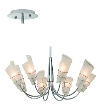 Radiant RCH28 8LT Scroll Chandelier E14 8X60W 240V Chrome and White