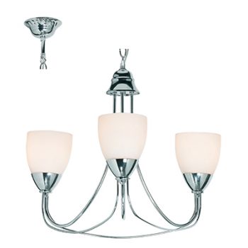 Radiant RCH33 Tulip Chandelier E14 3X40W 230V - Chrome and White