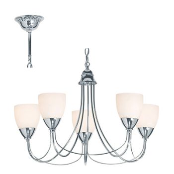 Radiant RCH34CHW Tulip Chandelier E14 5X40W 230V Chrome and White