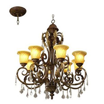 Radiant RCH41 8LT Real Chandelier E27 8X60W Bronze/Amber and Clear