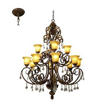 Radiant RCH42 12LT Real Chandelier E27 12X60W Bronze/Amber and Clear