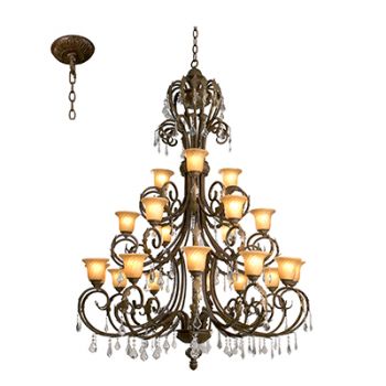 Radiant RCH43 Real Chandelier E27 21X60W Bronze/Amber and Clear