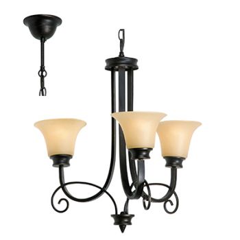 Radiant RCH45 Firl Chandelier E27 240V 3X60W Antique Bronze and Cream