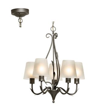 Radiant RCH54 Arum Chandelier E27 240V 5X60W Charcoal and White