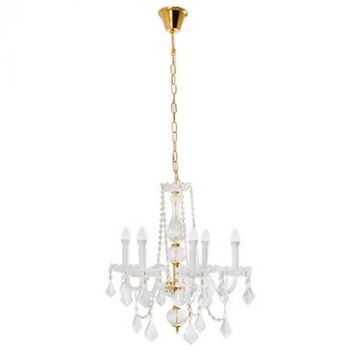 Radiant RCH57br Toledo Chandelier E14 230V 5X40W Brass and Clear