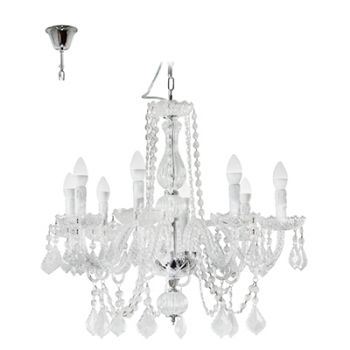 Radiant RCH58CL Toledo Chandelier E14 240V 8X40W Chrome and Clear