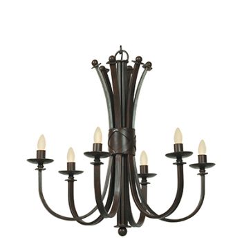 Radiant RCH61 Bali Chandelier E14 240V 6X60W Antique Bronze