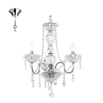 Radiant RCH66 Panache Chandelier E14 240V 3X40W Chrome and Clear