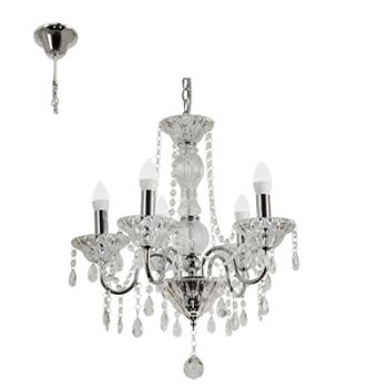 Radiant RCH67 Panache Chandelier E14 240V 5X40W Chrome and Clear