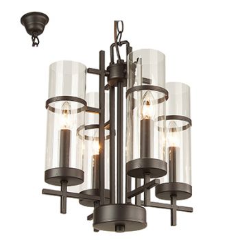 Radiant RCH70 Alberto Chandelier E14 230V 4X40W Brown and Clear