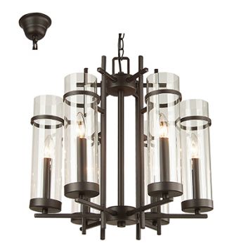 Radiant RCH71 Alberto Chandelier E14 230V 6X40W Brown and Clear