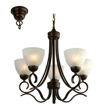 Radiant RCH74ABZ, RCH74FW Beau Chandelier E27 230V 5X60W (Multiple Colours/Finishes)