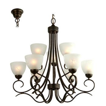 Radiant RCH75ABZ Beau Chandelier E27 230V 9X60W Antique Bronze