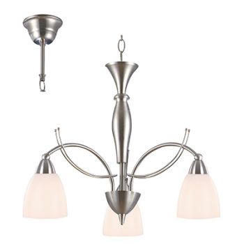 Radiant RCH79 Sasha Chandelier E14 230V 3X40W Satin Chrome and White