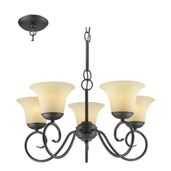 Radiant RCH82 Ebele Chandelier 230V - 5X60W Black and Cream