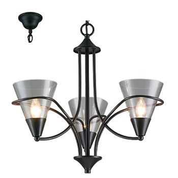 Radiant RCH88 Chandelier-230V E14-3X40W Max Clear and Black