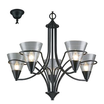 Radiant RCH89 Chandelier-230V E14-5X40W Max Clear and Black