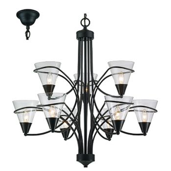 Radiant RCH90 Chandelier-230V E14-9X40W Max Clear and Black
