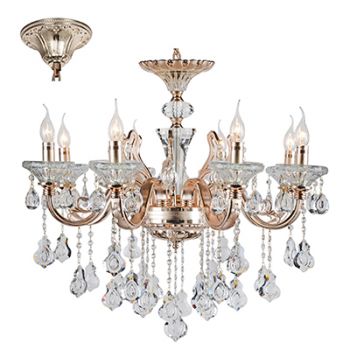 Radiant RCH95 6LT Chandelier - Decorative Metal - 6x40W E14 Rose Gold and Clear
