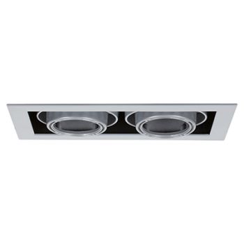 Radiant WYN-AJ62-SS (RD171SS) Downlight 240V 2x50W - Par16 Square Tilt - c/o 115x220mm Satin Silver