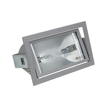 Radiant RD181SS Downlight Die cast 150W 230V - Rectangle Tilt - c/o 130x220mm Satin Silver