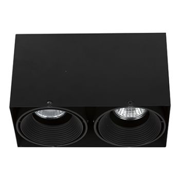 Radiant RD200 Downlight 230V GU10 2X50W - Rectangle Steel Tilt 2lt Matt Black