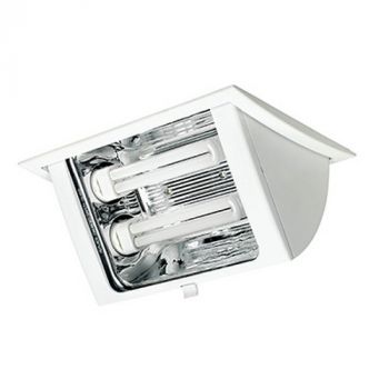 Radiant RD45W Downlight Cfl 2X18W - Rectangle Tilt - C/O 195X260mm